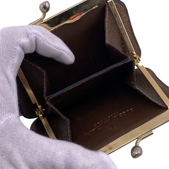 Gucci Clasp Coin Wallet Case Sherry Line GG Brown - Picture 2 of 4